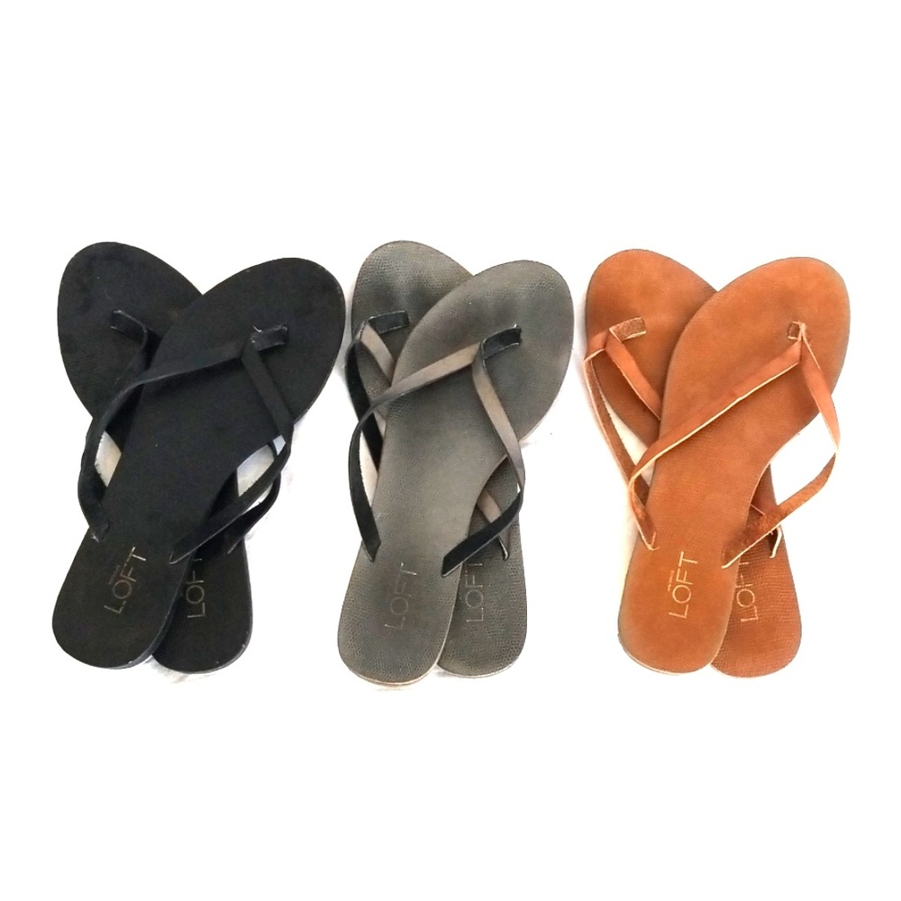 LOFT (3 Pairs Bundle) Leather flip flops/ sandals
